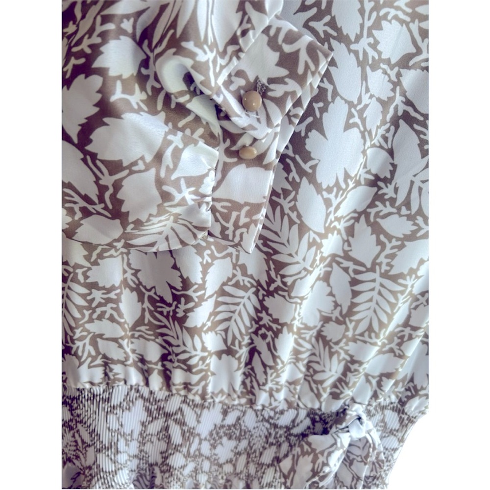 Breli Originals white/tan vintage dropwaist dress Sz 16 - Picture 3 of 5